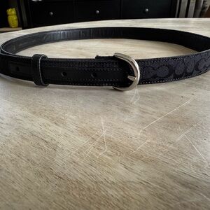 Vintage 2006 Coach Black canvas and leather belt medium